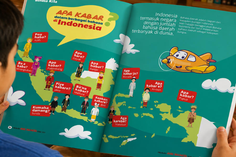 Halaman terbuka rubrik Dongeng Nusantara